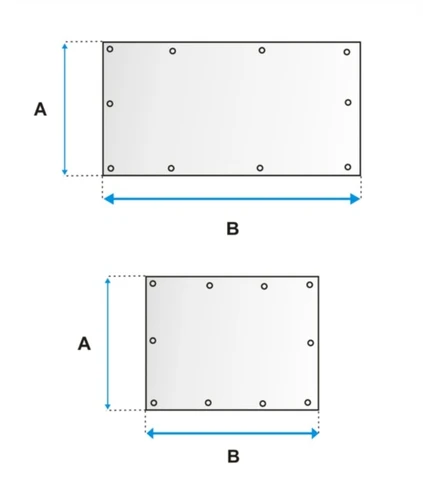 Krycie plachty v tvare štvorca alebo obdĺžnika